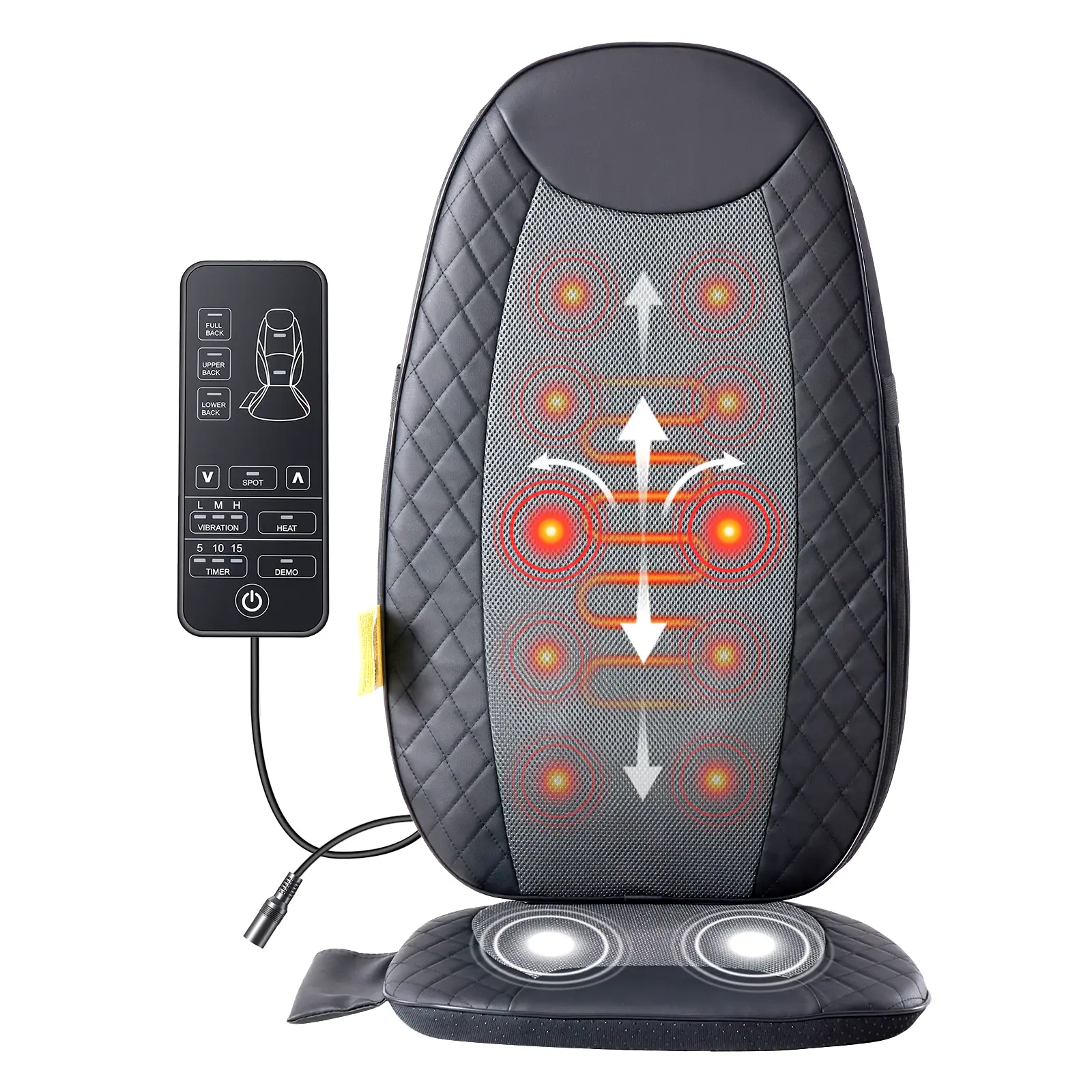 Back Massagers, Vibrating Heating Pad for Back, Massage Chair Pad for Pain Relief Deep Tissue, Shiatsu Neck and Back Massager, Back