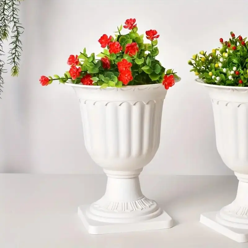 Elegant European-style Flower Pot, 2 Counts Versatile Indoor/Outdoor Gardening Container for Succulents, Plants & Hydroponics, Plastic Pots For Plants