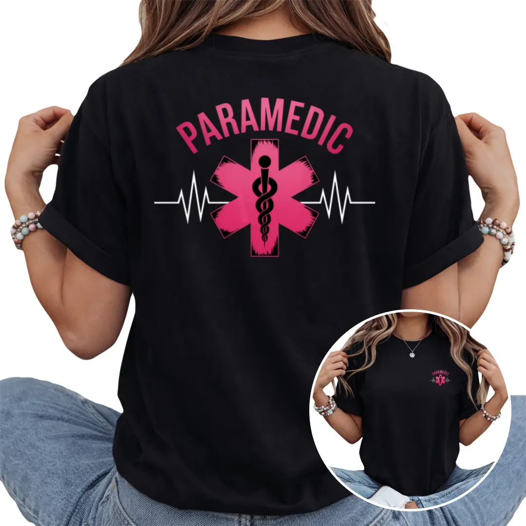 Paramedic First Responder Casual Summer Tee, Ambulance Medical Staff Daily Outfit,funny graphic tee,summer graphic tees,tee Top Womenswear