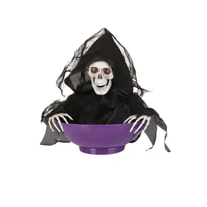 Animated Candy Bowl with Shaking Reaper Decoration