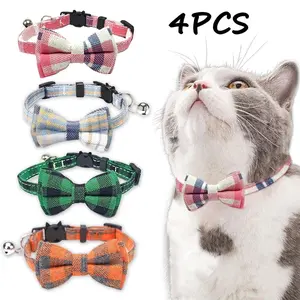 Style & Safety: Adjustable Breakaway Kitten Collar with Adorable Bow Tie and Bell