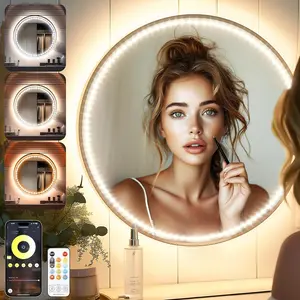 Led Vanity Mirror Lights, 13ft Vanity Lights for Mirror with Color & Brightness Dimmable, Bluetooth App Control Vanity Mirror Lights Stick On for Makeup Desk Dressing Room, Mirror Not Included