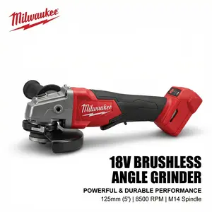 Milwaukee 125mm Brushless 18V Angle Grinder For Metal And Concrete Cutting And Grinding Professional Tool screw removal power speed variable oscillating multitool