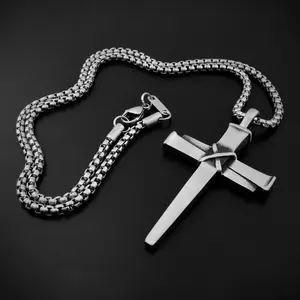 Gemvius Nail Cross Necklace - Stainless Steel