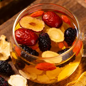 Kidney tea formula: Ginseng Five Treasures Tea, organic kidney cleansing and detoxification tea, herbal tea with ginseng, red dates and mulberries, traditional healthy Chinese health tea suitable for both men and women