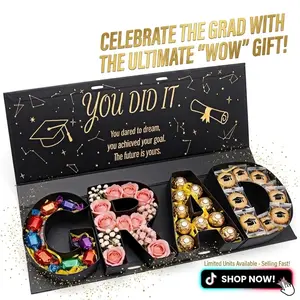 Class of 2026 Graduation Party Favor Box, Fillable GRAD Letter Cardboard Gift Box, Graduation Gift Box, Candy Snack Treat Box, Congrats Grad Celebration Decor, Graduation Gift Wrapping for High School College Graduates