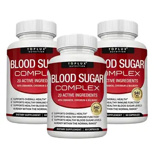 Blood Sugar Complex | 20 Vitamins/Minerals + Cinnamon | Non-GMO Vegan | 60 Caps, Made in USA (GMP)
