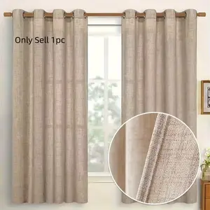 1pc Japanese Cotton Linen Curtain, Window Curtain, Window Drapes, Simple Filter Light Curtains, Boho Style, Suitable for Bedroom Living Room Decoration