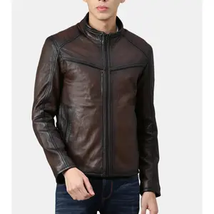 Melvin Men's Dusky Brown Leather Jacket