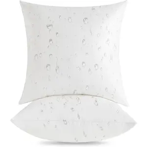 18 x 18 Outdoor Pillow Inserts (Pack of 2) - Square  Throw Pillow - Decorative Throw Pillows Insert for Couch Sofa Bed Patio Furniture - White Pillow