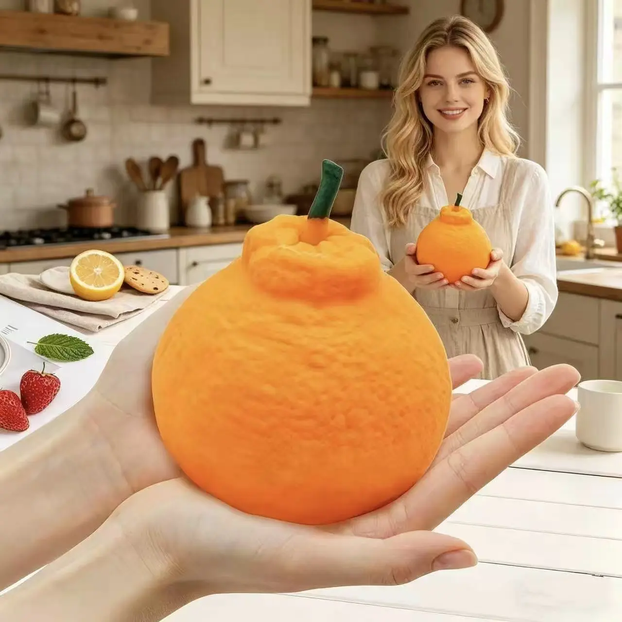 Ugly orange Squashy, Kawaii Squishies - Fidget  Soft TPR Material Stress Relief Sensory  | Perfect for Kids Gift Exchanges, Easter & Spring Basket Gift toy