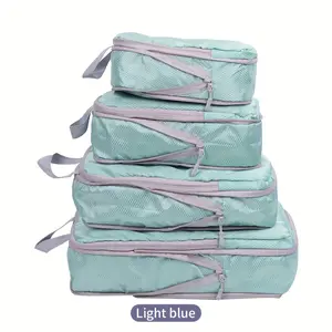 4-Piece Travel Compression Bags, Multiple Sizes Clothing Organizer, Foldable Lightweight Space-Saving, Essential Travel Gear, Travel Organizer Set, Travel Storage