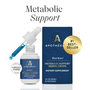 Apothékary Blue Burn - Metabolic Support Liquid Herbal Drops* | Antioxidant Rich, Alcohol-Free, Clinically-Tested, Certified Gluten-Free, PETA Certified Vegan & Cruelty-Free, Third Party Tested, Plant-Based, Made in the USA