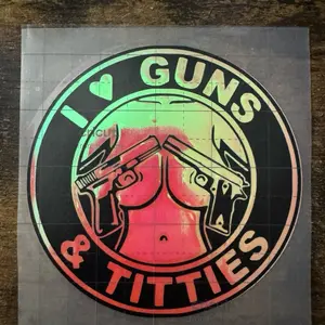I Love Guns & Tities Decals - Bold Design with Guns and Tities Motif - Perfect for Customization and Personalization