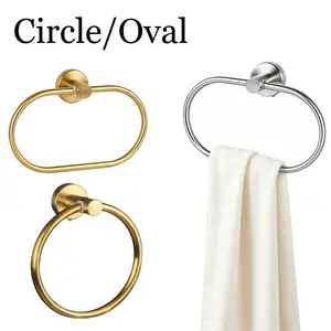 Round Shape Stainless Steel Wall-Mounted Towel Ring, Oval Option Available, Corrosion-Resistant, Easy to Install, Suitable for Bathrooms to Hang Heavy Items, Bathrobes, Hand Towels fathersdaygiftideas