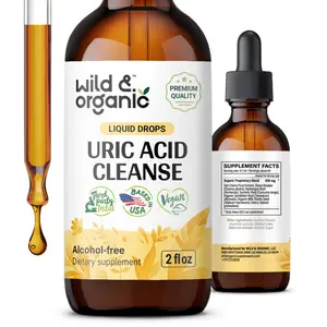 Wild & Organic's Uric Acid Cleanse Drops - Tart Cherry, Turmeric, Chanca Piedra Stone Breaker Complex for Kidney Cleanse - Uric Acid Support Supplement - Vegan, Sugar & Alcohol-Free Tincture