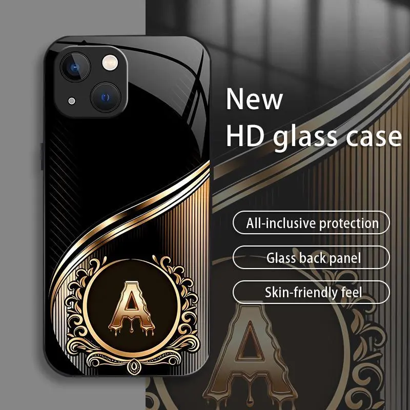 Suitable for [iPhone 13 Mini] Brand New Personalized Acrylic Phone Case with Custom Letters — Ultra-Slim, Drop-Resistant, Scratch-Proof — Light Luxury Business Style — Premium Acrylic Material — Trendy & Stylish 996