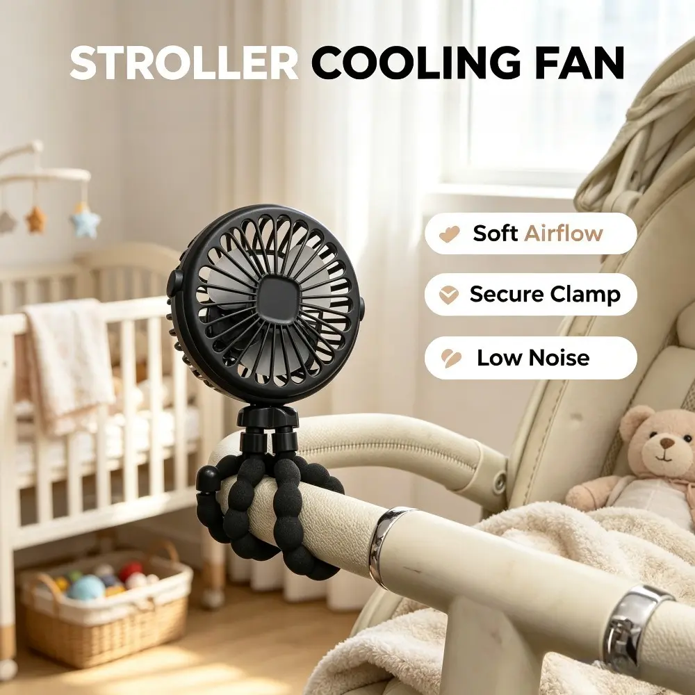 1pc Portable Handheld Octopus Stand Fan with 360° Rotation, Multi-Mount Clamp - 500mAh, Baby Stroller & Bed Accessory for Camping, Outdoor Travel (Sports & Outdoor Cooler), Portable Handheld Fan, Handheld Fan