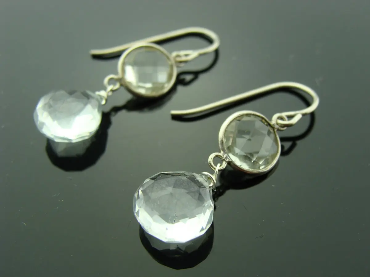 Green Amethyst & Green Quartz Earrings · 925 Sterling Silver Dangle Earrings · Natural Gemstone Jewelry Gift for Her