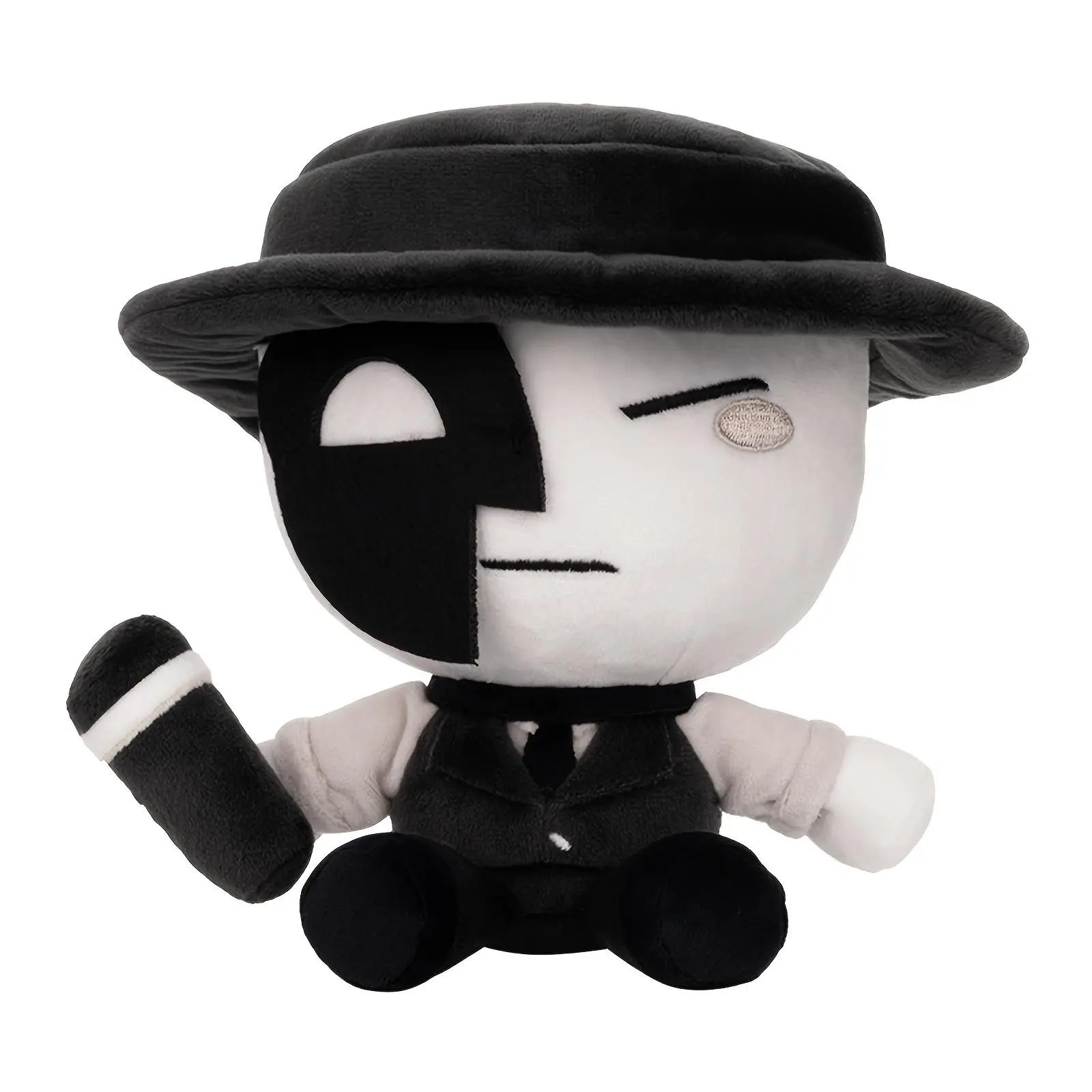 Die of Death Artful Stuffed Toy, 25cm/9.84 inch Soft Gothic Plushie, Spooky Cute Collectible, Alternative Style Halloween Decor, Unique Gift for Horror Fans
