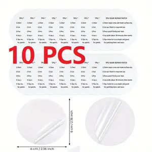 TPU Repair Patches 10 Pack for Inflatable Products Tents Swimming Rings Sleeping Bags Outdoor Round Clear Waterproof Adhesive Patch