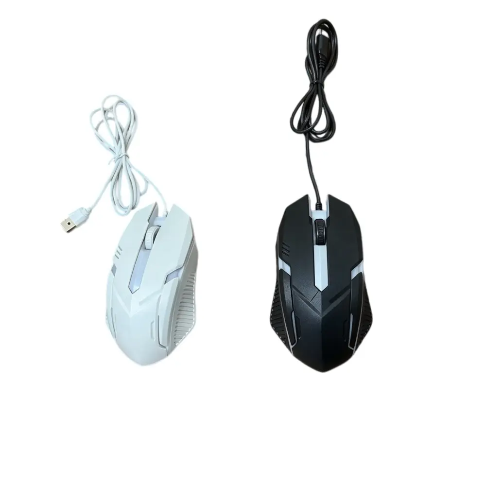 Ergonomic USB Wired Gaming Mouse, RGB Backlit Optical PC Accessory, Black-White Optional, Office/Gaming Use for PC Laptops