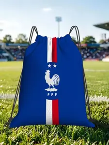 1 pc France Football Drawstring Bags Hiking Pouch Print Backpack Boy Girls School Shoe Bag Match Day Essentials
