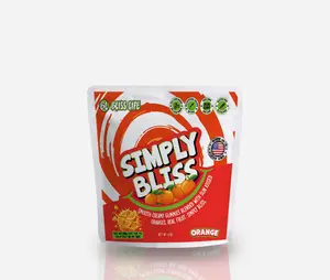 Simply Bliss Orange Real Fruit Gummies | Soft Chewy Gummies Made with Real Dried Fruit | No Artificial Dyes | 6 oz