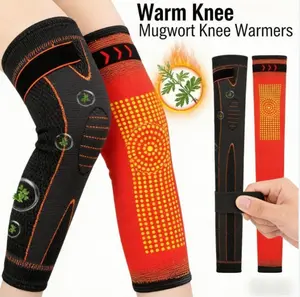 Winter mugwort knee warmers for warmth 46cm long mugwort hot compress knee warmers - knee warmth therapy bandage warm knee