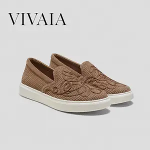 VIVAlA Unisex Classic Slip-On Sneakers – Recycled Velvet Upper, Cushioned EVA Outsole & 3cm Heel Lightweight(V-Tune)