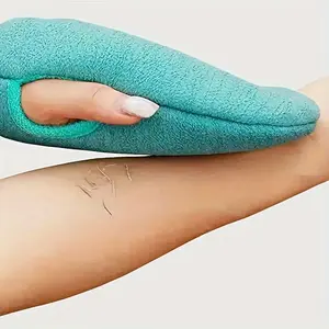 Double-Sided Cleaning Towel, Coarse and Fine Dual Use, Random Colors, Includes Exfoliating Gloves, Ideal for Bathing and Hand Care