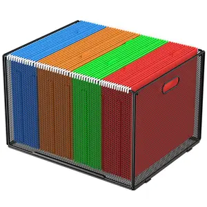 MaxGear Hanging File Organizer Box, Metal Mesh File Folder Storage Box for Letter Legal Size, Black Filing Box for Hanging File Folders, Hanging Folder Organizer for Desk, Office, School, Home