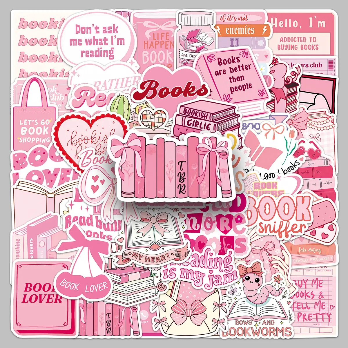 50sheets pink reading cards high appearance level exquisite stickers diy handbooks calendar desktop creative decorative stickers Journal Stickers Diary Sticker DIY Sticker Paper Scrapbook Accessories