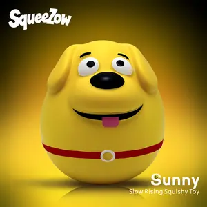 SqueeZow Emo Pups Sunny The Joy Goldie Slow Rising Squishy Toy for Adults - Stress Relief • Anxiety Relief • Sensory Toy • Squeeze Toy • Fidget Toy - Gift Ready • Premium Feel • Unique Design
