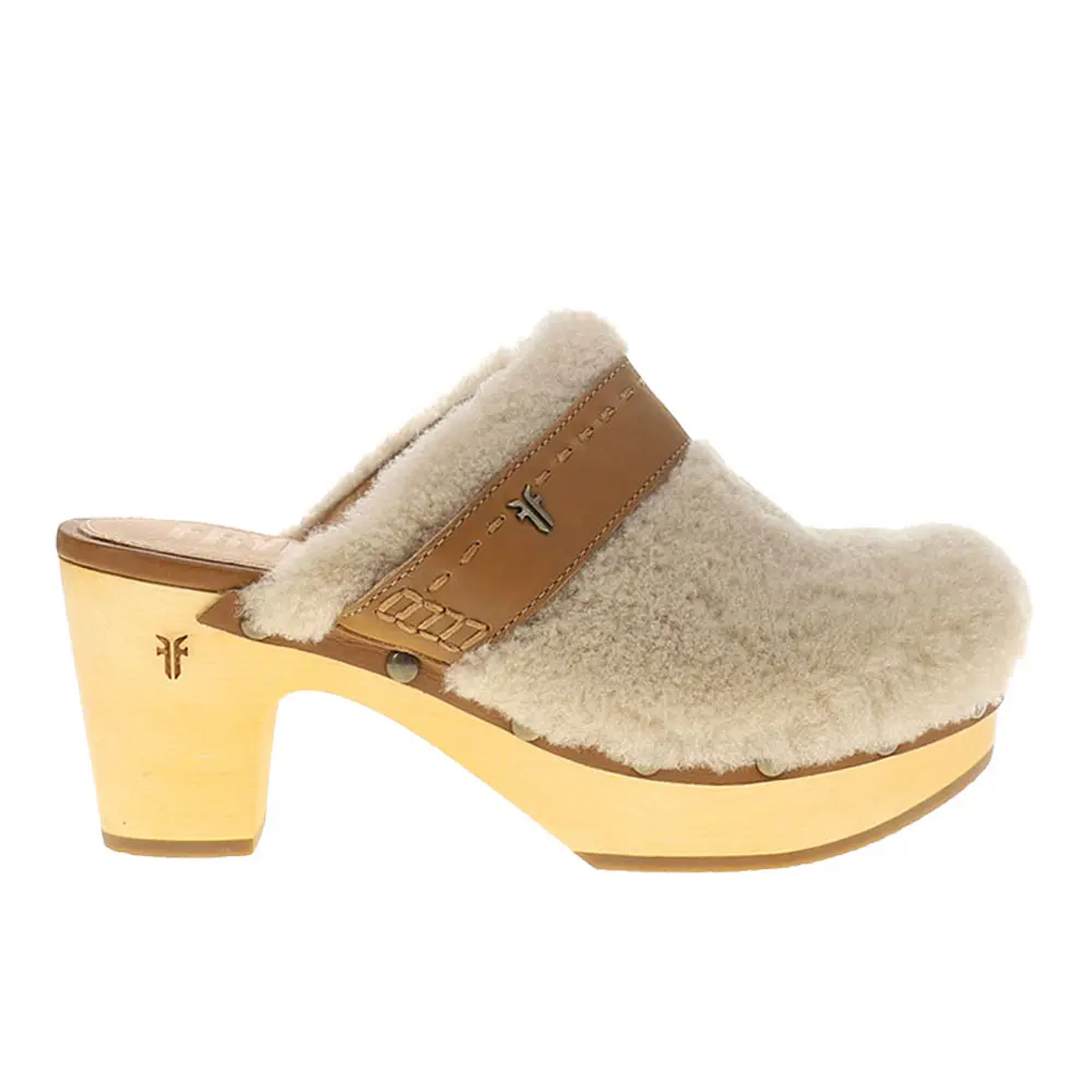 Frye Womens Jessica Studded Slingback Clogs Casual - Beige