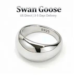 S925 Sterling Silver Big Chunky Hypoallergenic Dome Ring,Elegant Fashion Rings,Fashion jewelry Accessories for Men & Women,Elegant All-match Fashion Accessories for Daily wear