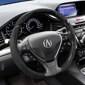 For Acura Alcantara Suede Steering Wheel Cover New Sporty Design Segmented Non-slip Quick install Ultra-thin Suitable For MDX/RDX/Integra/ZDX/ADX/TLX Black Brown Mocha brown Orange Red Green Car Accessories