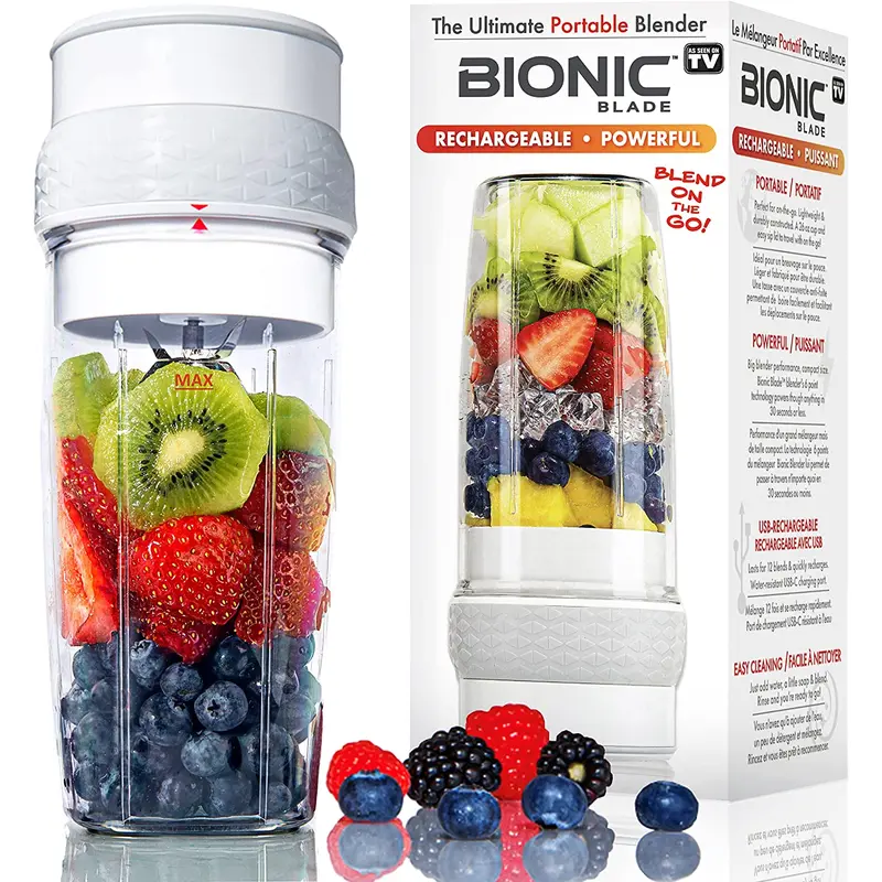 Bionic Blade Portable Blender - 18,000 RPM, USB Rechargeable Battery, Multiple Colors