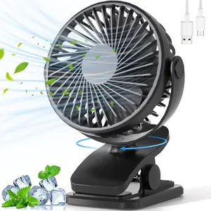 [New Deal] Portable Clip on Fan - 360° Rotate Battery Operated Stroller Fan, 3 Speed Quiet Mini Fan for Outdoor Camping Golf Cart