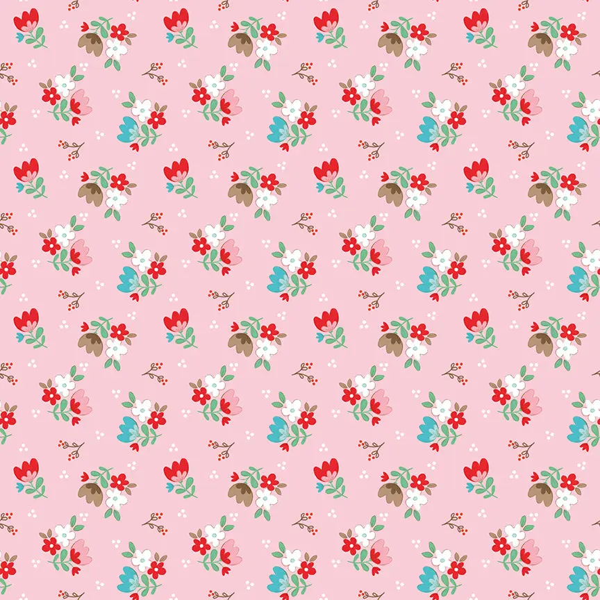 Fabric Riley Blake Pink Floral Whimsical Woodland by the Quarter Yard C17642-PINK