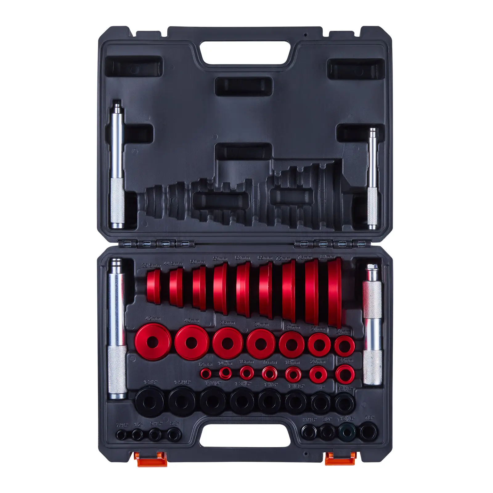 VEVOR Heavy-Duty Rust-Resistant Aluminum Alloy Bearing Press Tool Kit Set, 43-Pcs Multi-Size with 39 Bushings, Handle Shafts & Storage Case for Automotive Repair