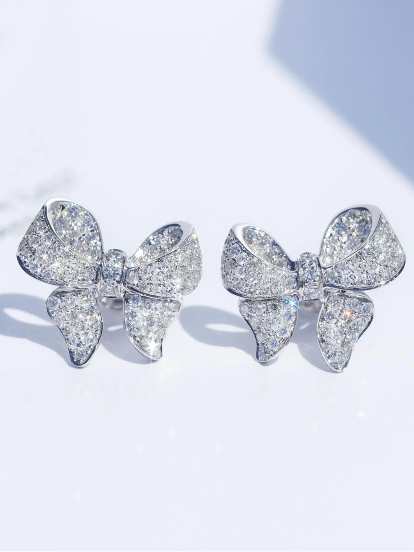 Women's Elegant Bowknot Design Stud Earrings (1 Pair), Zircon Stud Earrings, Exquisite Trendy Stud Earrings, Fashionable Jewelry for Women for Daily & Party Decoration, Jewelry Gifts, Studs Earrings, Classic Style Earrings, Artificial Zircon Earrings