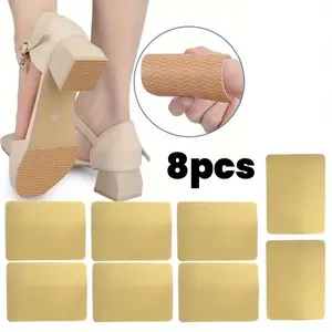 8PCS Self-Adhesive Insoles, Wear-Resistant Non-Slip Sole Protectors, High Heel Shoe Grip Enhancers, Noise Reduction Stickers, Cut-to-Fit Durable Anti-Slip Pads