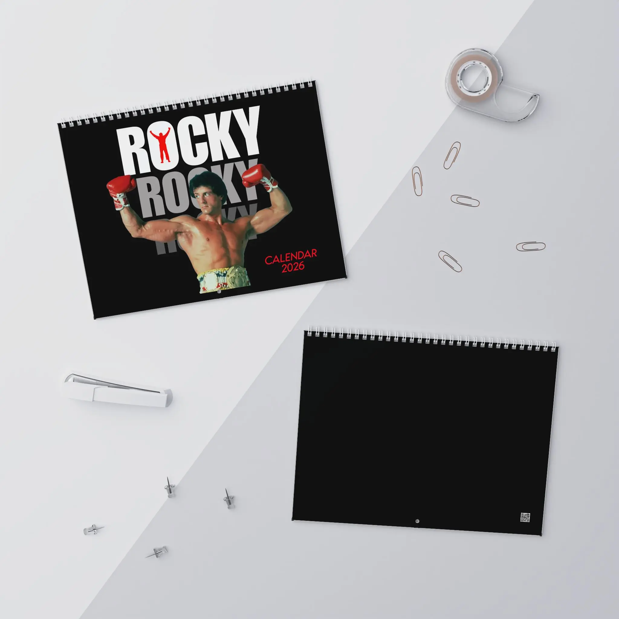 Rocky Motivational Quote 2026 Wall Calendar, Rocky Balboa Movie Planner, Sylvester Stallone Vintage Film Calendar, Boxing Inspiration Decor for Home Office, Gift Ideas for Him