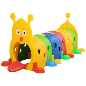Caterpillar Play Tunnel, Toddler Tunnel for Kids Crawl and Climb Through, Kids' Play Structure Indoor Outdoor, 6 Sections, Multicolored