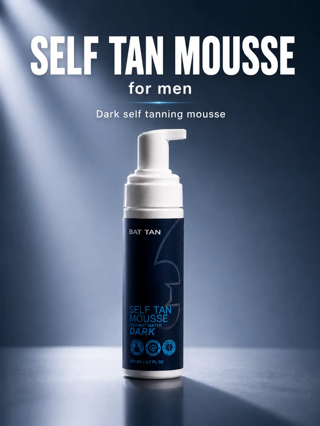 Dark Mousse - self tanning mousse - bat tan - for men