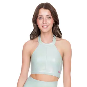 Showcase High Neck Top - Mint Sapphire