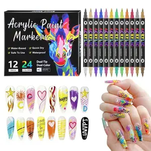 48/72/96 Color Nail Art Pens Acrylic Paint Pen Set, Nail Polish Pens Watercolor Pen Set with Soft Tip Liquid Acrylic Markers, Nail Point Graffiti Dotting Pen Drawing Painting Liner Brush for DIY Nail Art Beauty Adorn Manicure Tools