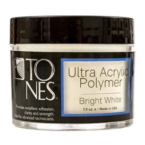 Tones Pro Acrylic Powder “Sparkling Bright White” – High-Impact, Crystal White, Nail Tech Essential for French Tips & Art