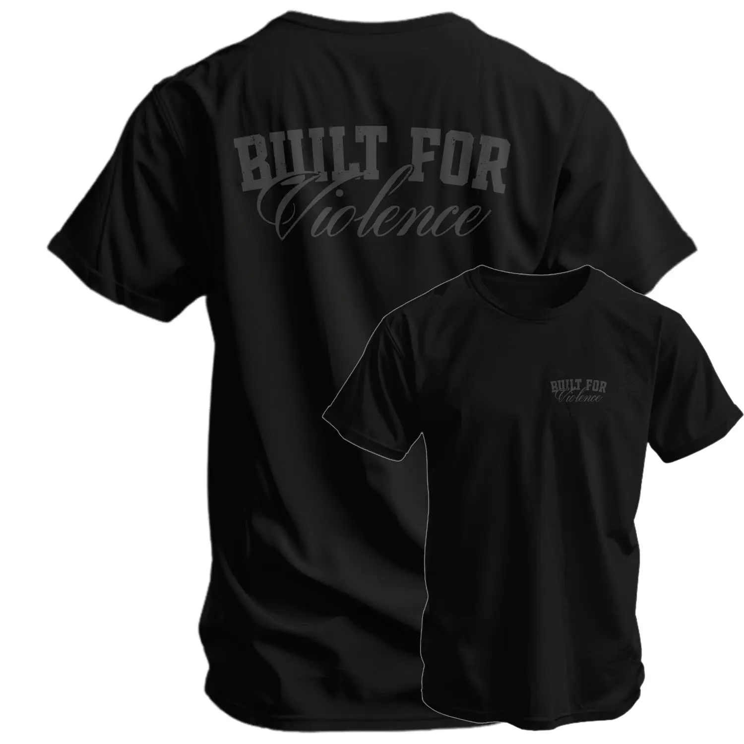 Men's Built for Violence Graphic T-Shirt, Soft 100% Cotton Crew Neck Activewear for Gym Training, Breathable Athletic Fitness Top, Activewear Clothes.